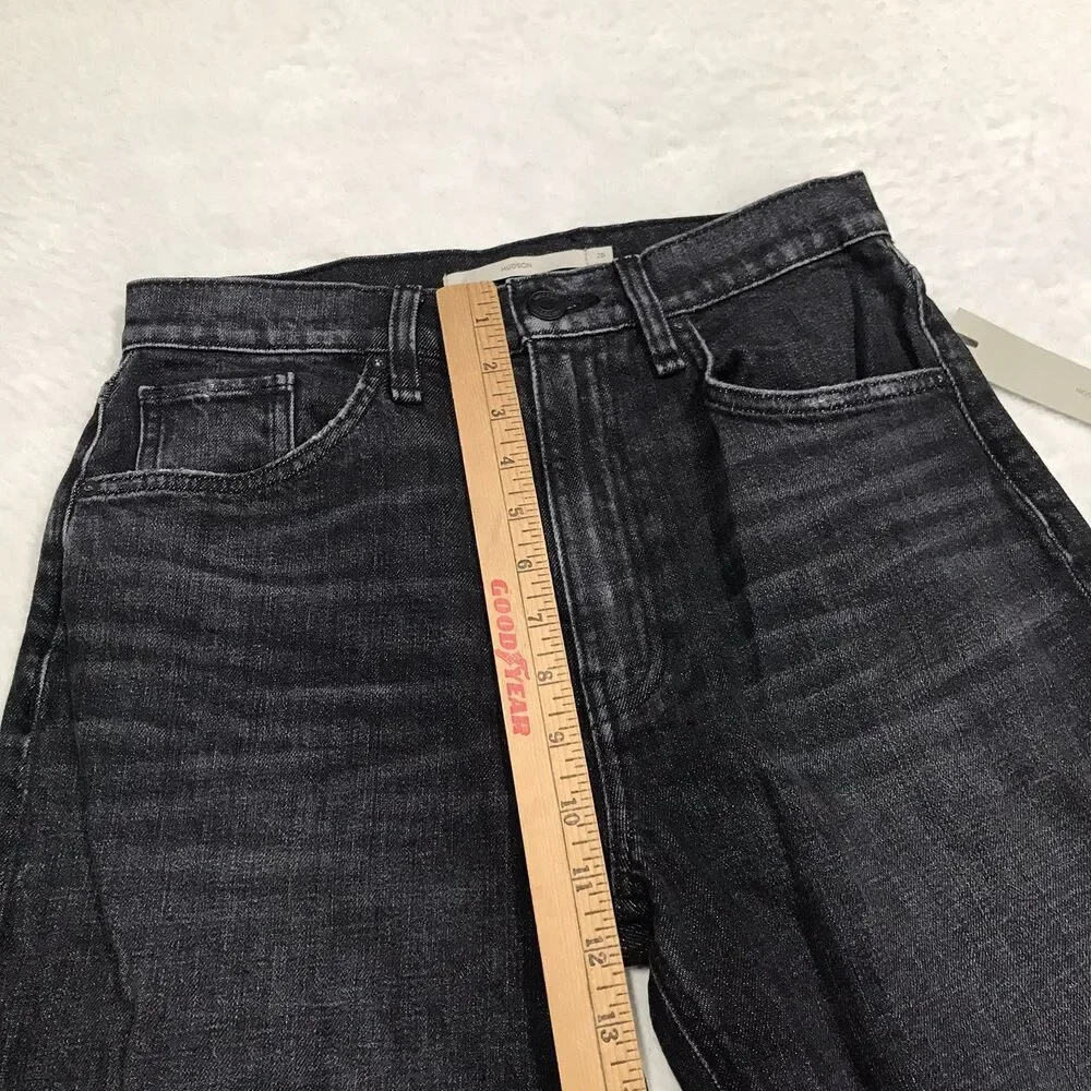 NWT HUDSON Jodie Flare Jean Women 25 (28x30) Faded Noir Black Wash Distressed - Picture 8 of 16